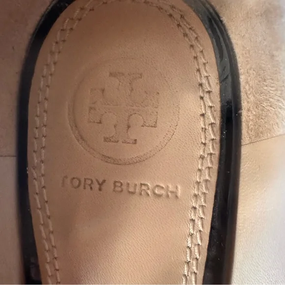 Tory Burch Jade Peep Toe Patent Leather Wedge Pumps Black Size 8 - Picture 6 of 12